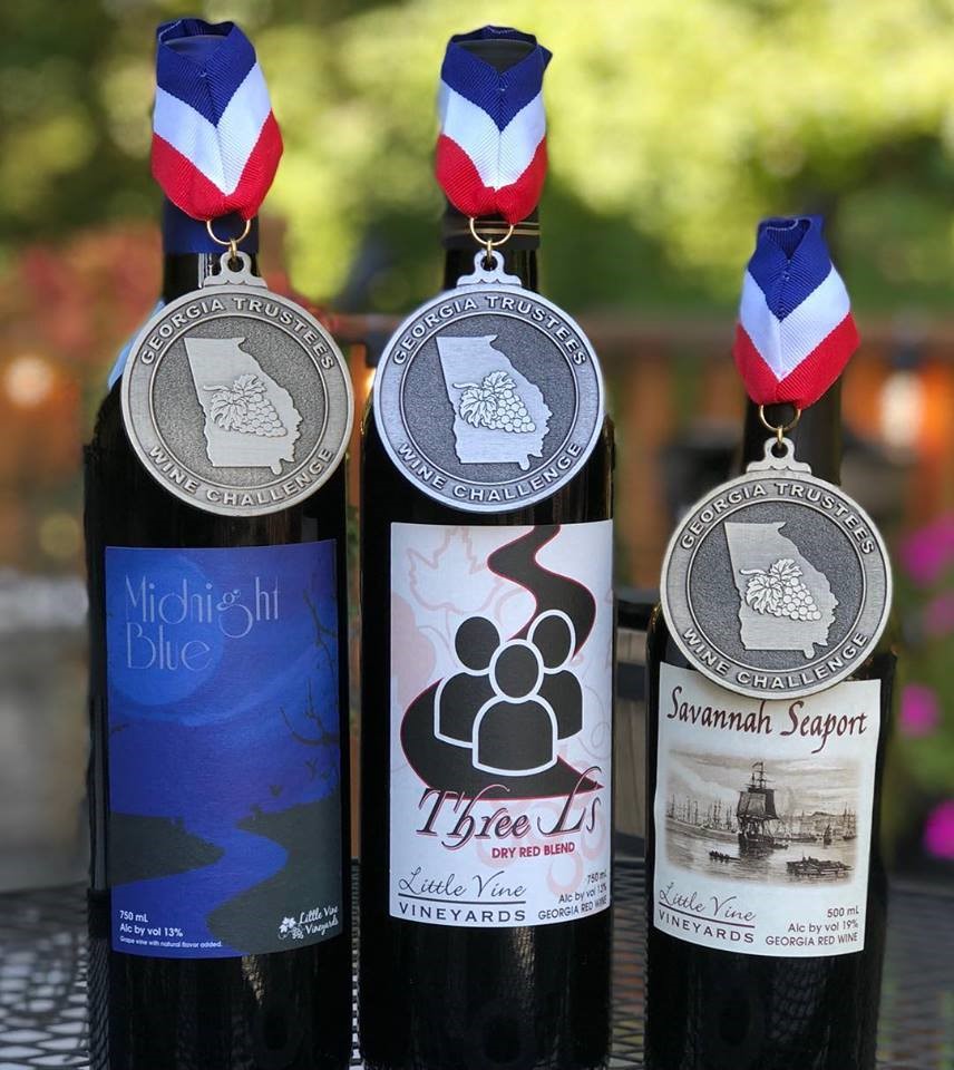 vineyards bottles with awards on them